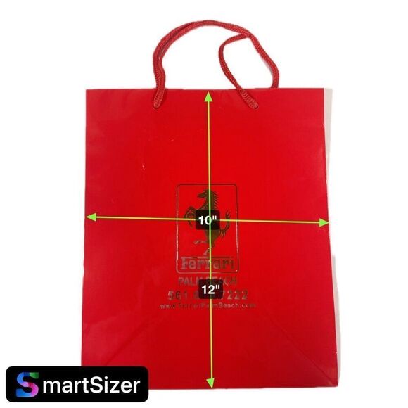 Red Ferrari Palm Beach Gift Bag 12"x10" Shopping Tote Birthday Storage Accesory - Picture 4 of 5